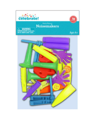 Way to Celebrate Noisemakers 18 Pack Assorted Party Favors Colorful Plastic