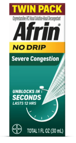 Afrin No Drip Severe Congestion Pump Mist Nasal Spray, 2-15 ml Bottles