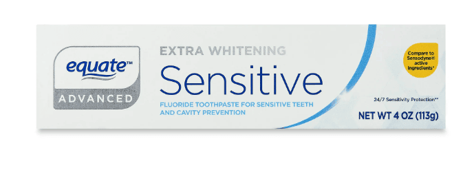 Equate Maximum Strength Sensitive Extra Whitening Toothpaste with Fluoride, 4 Oz Tube