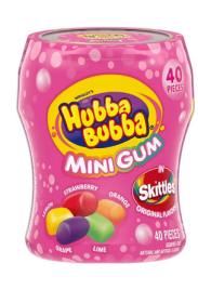 Hubba Bubba Minis Skittles Flavored Bubble Gum - 40 Ct Resealable Bottle