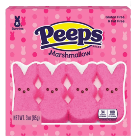PEEPS, Pink Marshmallow Bunnies Easter Candy, 8 Count (3.0 Ounces)