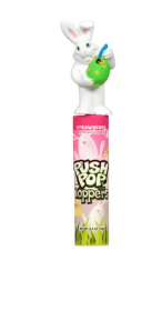 Push Pop Easter Candy Lollipop with Toy Topper, Assorted Fruit Flavors, 1 Count