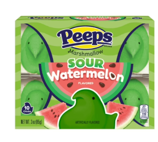 Peeps Sour Watermelon Chicks Easter Candy, 10 Count (3 Ounces)
