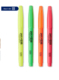 Pen+Gear Pocket Highlighters, Chisel Tip, Assorted Colors, 4 Count
