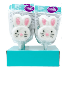 Easter Bunny Marshmallow Lollipop by Bendon Sweets; 30 Grams, Peanut-Free