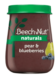 Beech-Nut Naturals Stage 2 Baby Food, Pear & Blueberries, 4 oz Jar