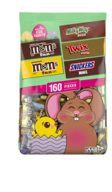 M&M's, Snickers & More Milk Chocolate Candy Easter Basket Stuffers - 160 Ct Bulk Bag