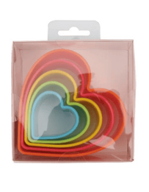 Heart Cookie Cutter Set, Multi-Color, 5 Pieces, Plastic Material, Way to Celebrate