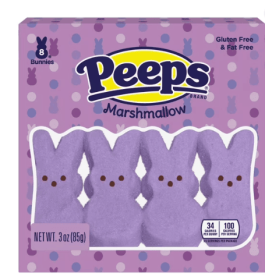 PEEPS, Lavender Marshmallow Bunnies Easter Candy, 8 Count (3.0 Ounce)