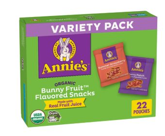 Annie's Organic Bunny Fruit Flavored Snacks, Easter Basket Stuffers, 15.4 oz, 22 Pouches