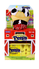 Frankford Peeps Easter Bunny Plush Farm House Gift Set with Marshmallow Bunnies 1.5oz