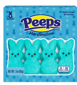 PEEPS, Blue Marshmallow Bunnies Easter Candy, 8 Count (3.0 Ounce)