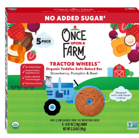 Once Upon a Farm Organic Tractor Wheels Toddler Bar, Strawberry, Pumpkin & Beet, 5ct (50989658: Once Upon a Farm Organic Tractor Wheels)